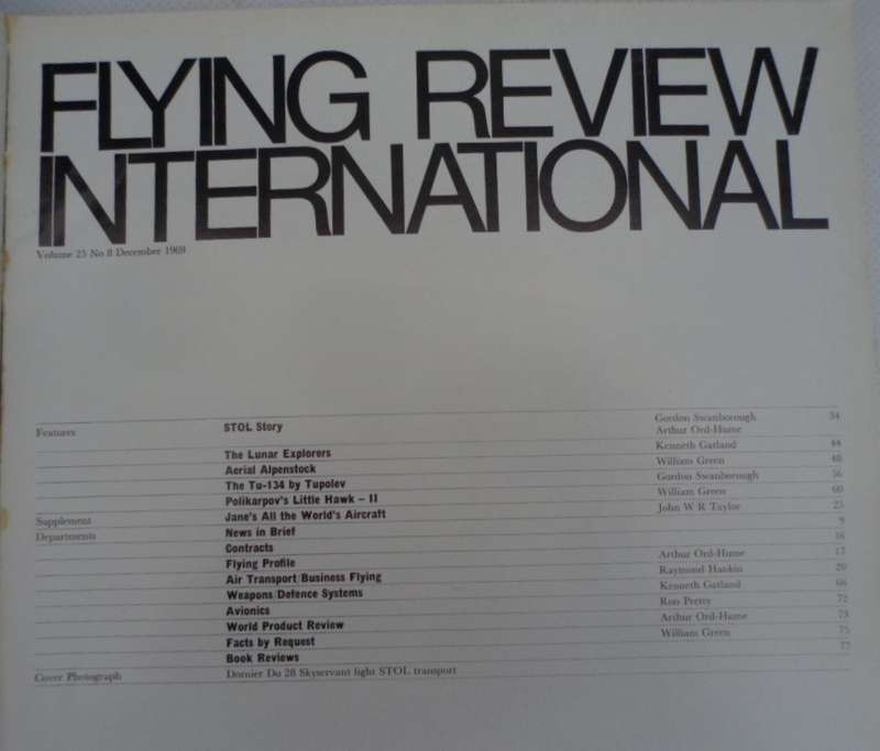 Flying Review International. Dec 1969. Magazine.  Military and Civilian.