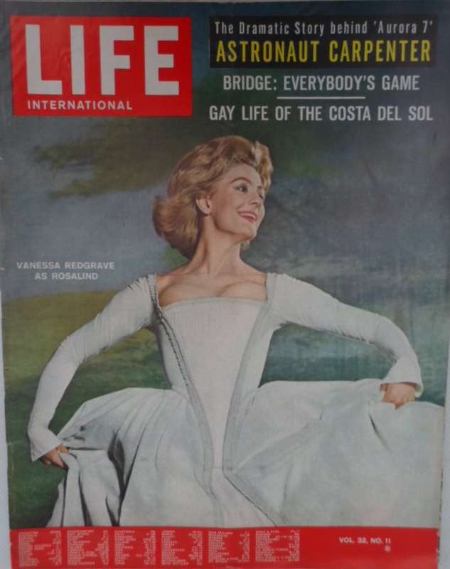 Life Magazine. Vol 32, no 11.  June 1962.  Vanessa Redgrave.