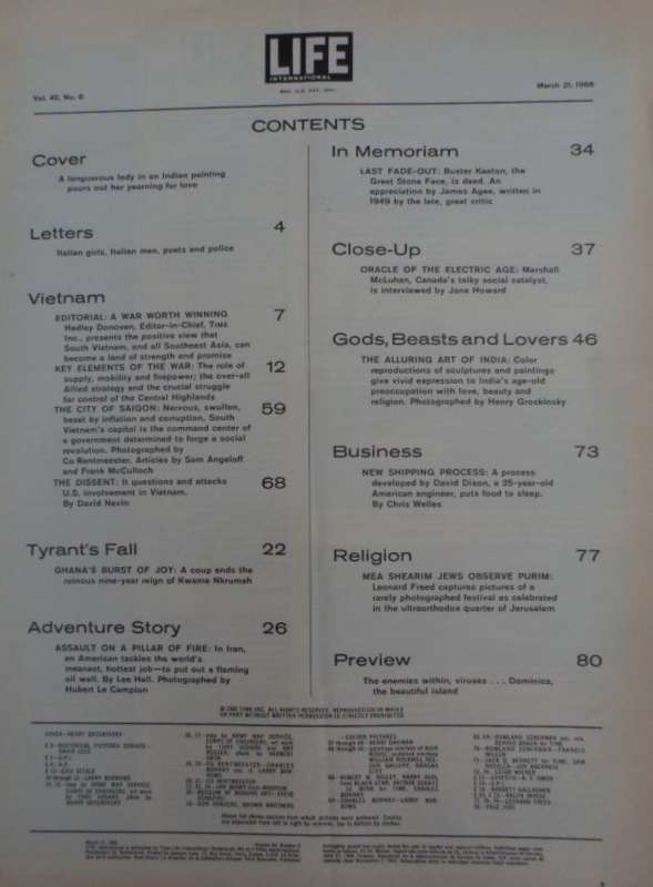 Life Magazine. Vol 40, no 6.  March 1966.  Vietnam.