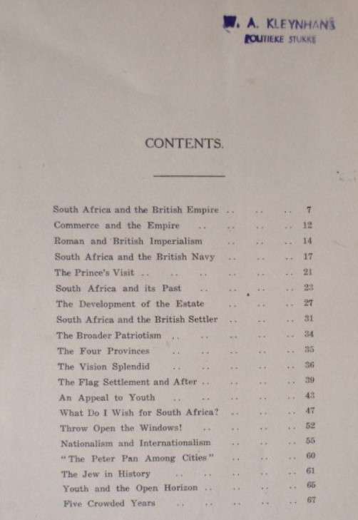 The Open Horizon - Jan H Hofmeyr. Scarce.
