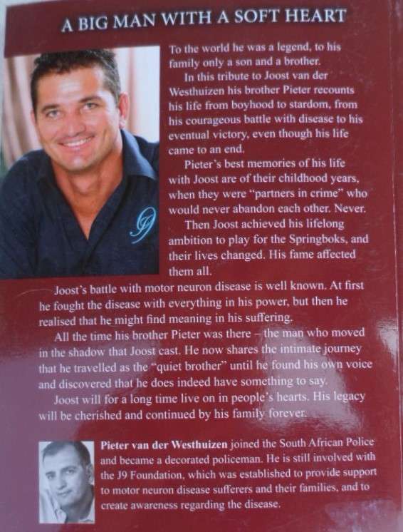 In the shadow of a Legend - Pieter v.d. Westhuizen. (Joost van der Westhuizen). VERY SCARCE.