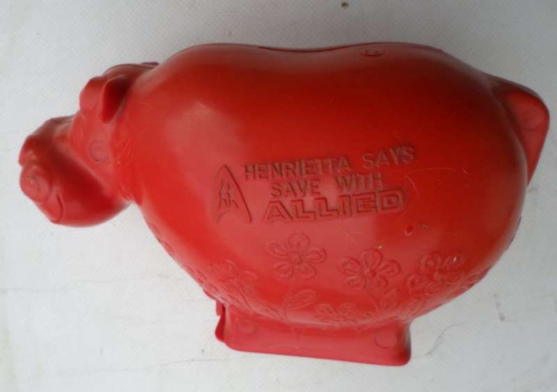 Allied Bank. Henrietta Hippo Saving Bank / Money box. Spaarbussie.