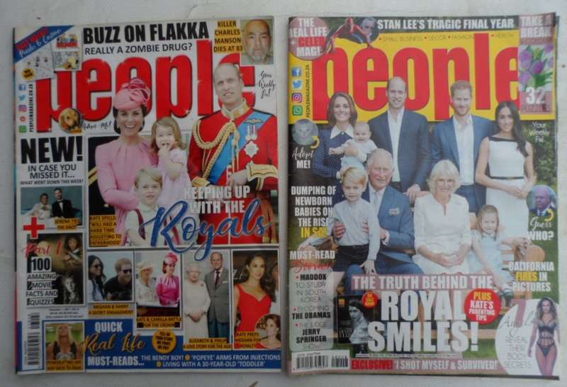 2 People Magazines with articles on the British Royalty.