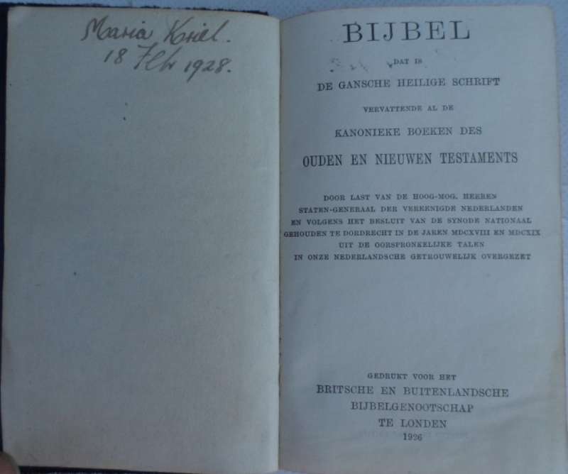 Bijbel.  1926.