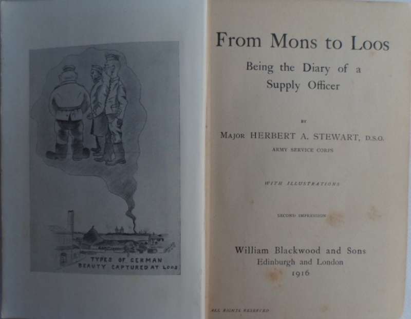 From Mons to Loos - Major Herbert A Stewart.  1916.  1st WW.