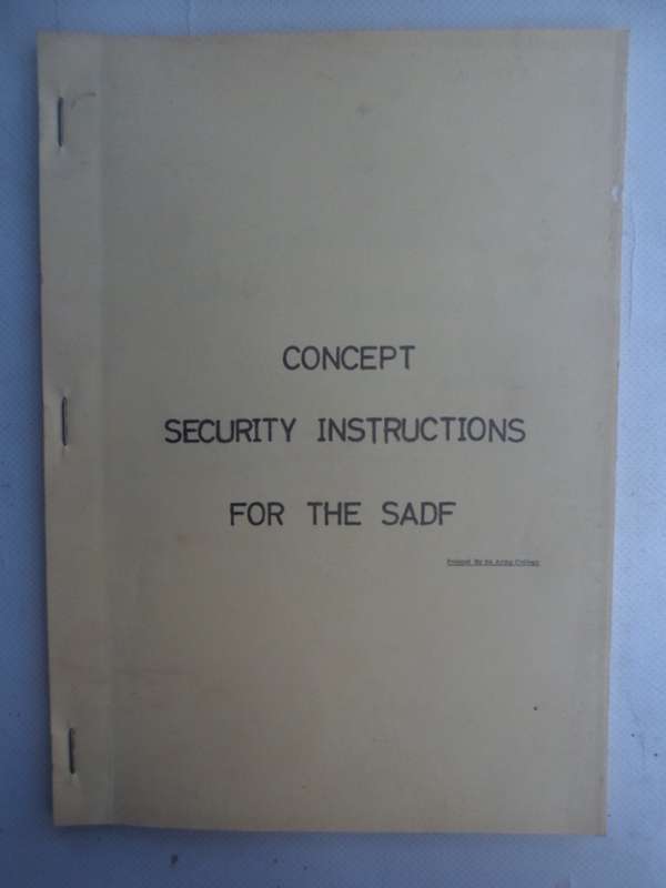 Concept Security Instructions for the SADF.  RARE!