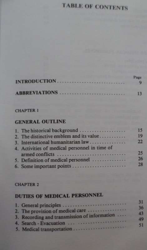 Manual on the Rights and Duties of Medical Personnel in Armed Conflict.
