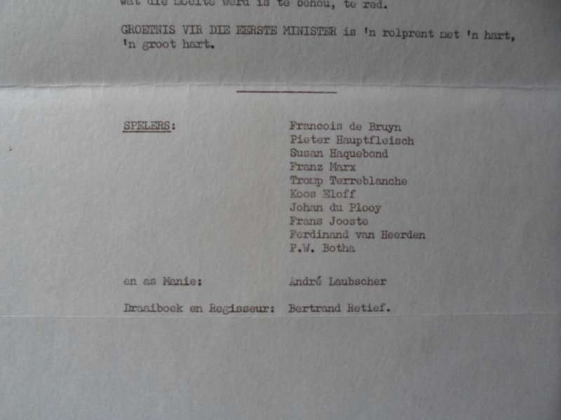 Oorspronklike Handtekening v Bertrand Retief op brief aan Brig Cyrus Smith. 1973. SKAARS!!