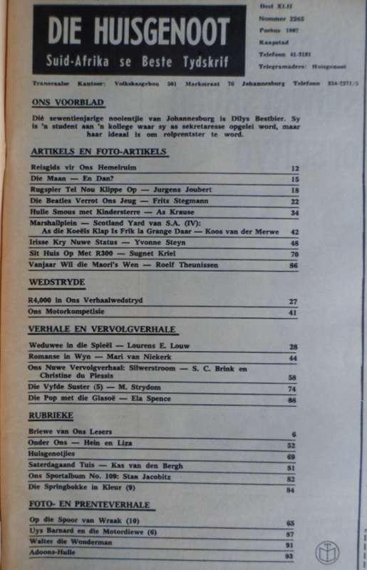 Huisgenoot. 27 Aug 1965.
