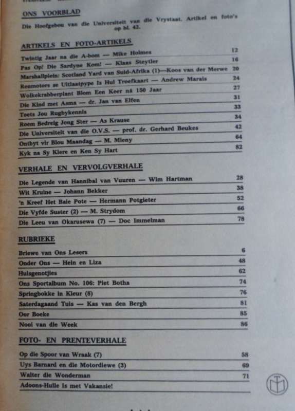 Huisgenoot. 6 Aug 1965.