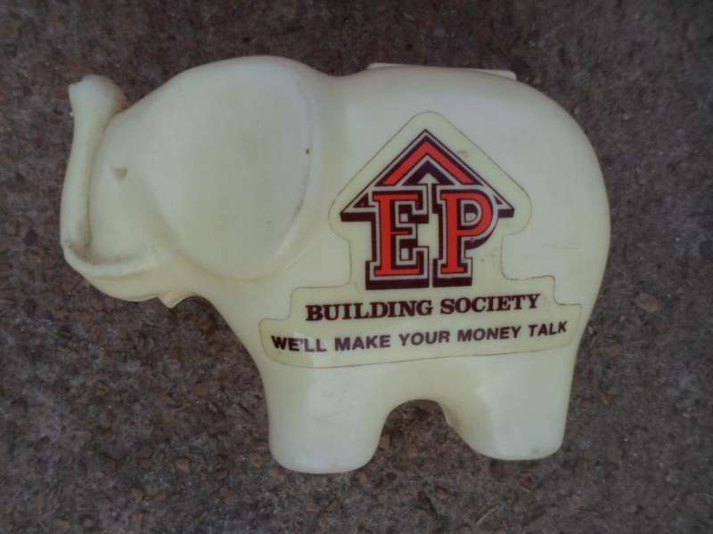 Vintage plastic saving/ money box.  EP building society.