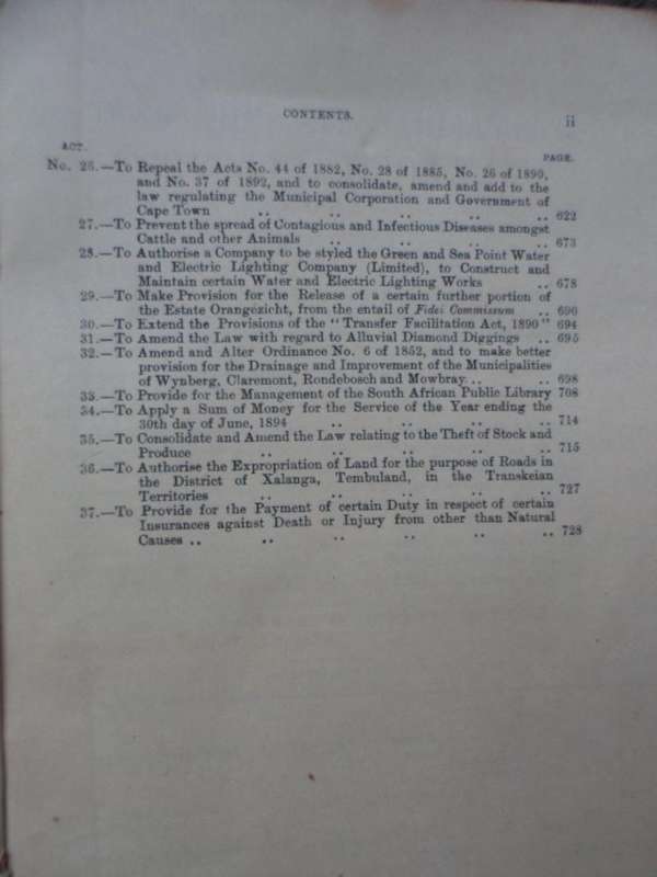 Acts of Parliament. Cape of Good Hope. Session of 1893.