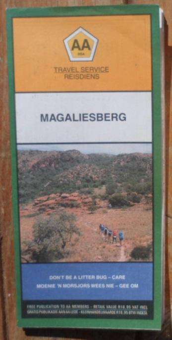 Vintage AA Road Map. Magaliesberg.
