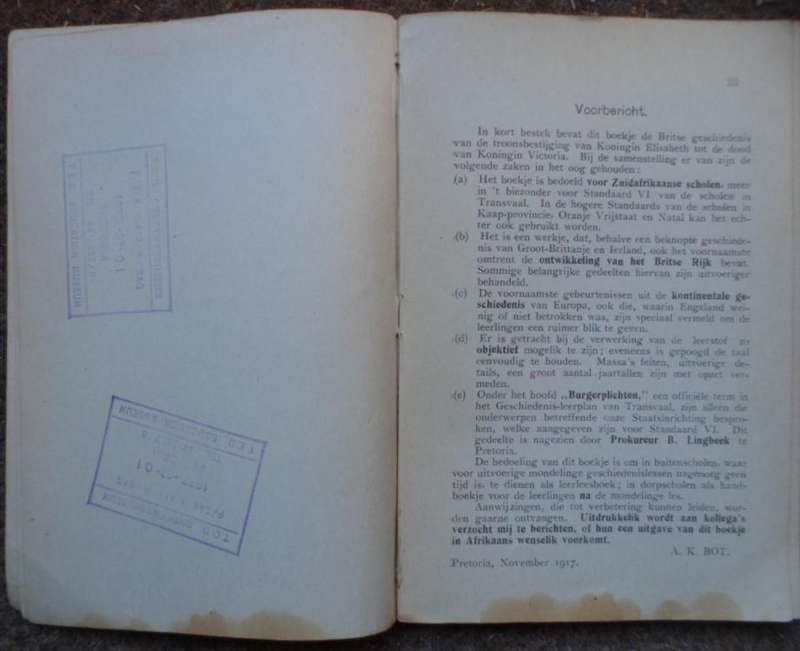 Algemene Geschiedenis en Burgerplichten - A.K. Bot.  1918. SKAARS.