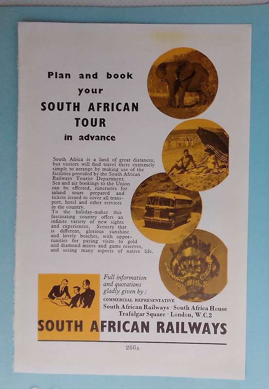 Original Vintage advertisement. 1954. South African Railways.