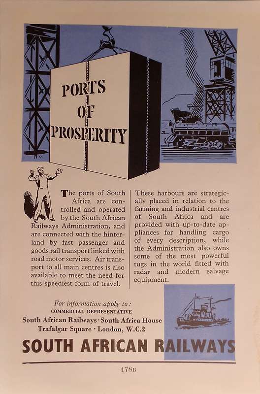 Vintage advertisements. 1954. South African Railways.