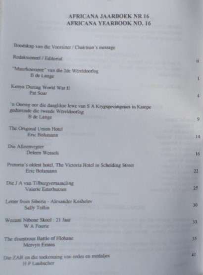 Africana Joernaal / Journal No 16. 1999.