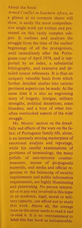 Armed Conflict in Southern Africa. Michael Morris.