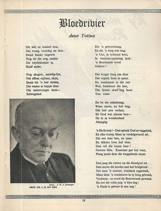 Dingaansfees 1946. Model program. Baie skaars.