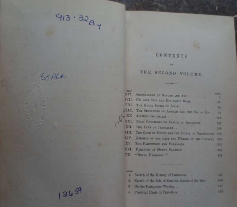 Egyption Sepulchres and Syrian Shrines. Vol 2. - Beaufort. 1862.