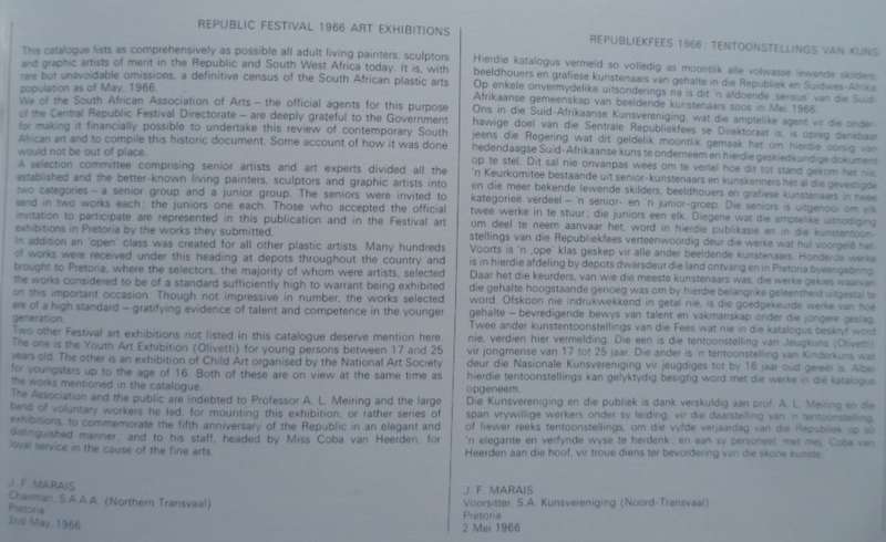 Kuns-Art. Republiekfees / Republic Festival.  1966. Catalogue.