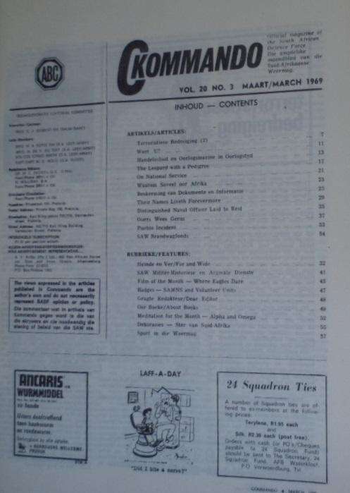 Kommando. Mei/May 1969. Skaars!