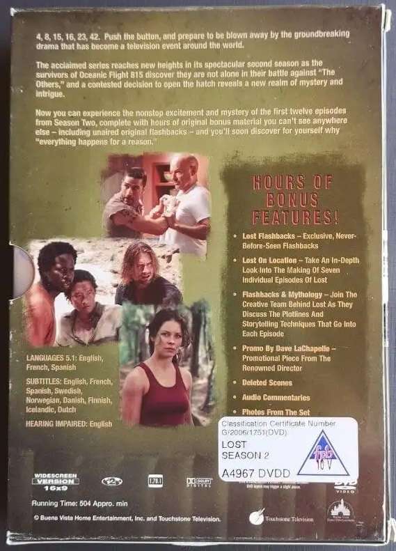 LOST. Season 2, part 1. Episodes 1-12.  4 DVD's.