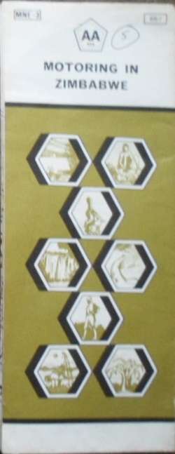 Vintage AA Road Map. Motoring in Zimbabwe.