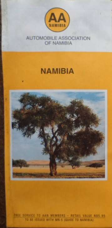 Vintage AA of Namibia Road Map. MN-8.