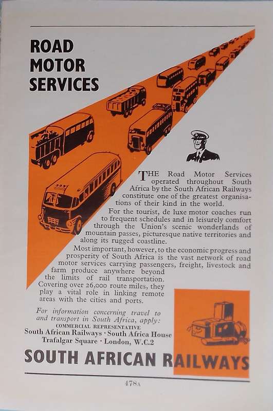 Vintage advertisements. 1954. South African Railways.