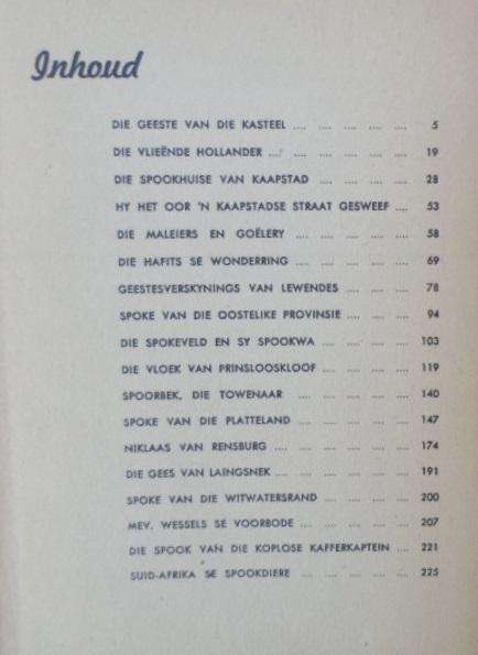 Ware Suid-Afrikaanse Spookverhale. Eric Rosenthal. 1950.