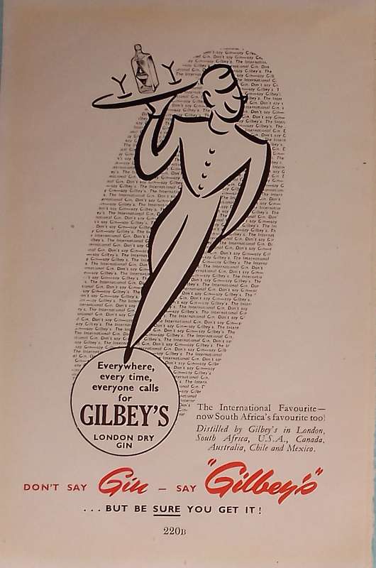 Vintage advertisements. 1954. Viceroy & Gilberts.