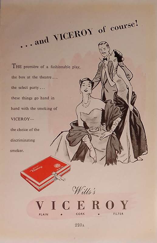 Vintage advertisements. 1954. Viceroy & Gilberts.