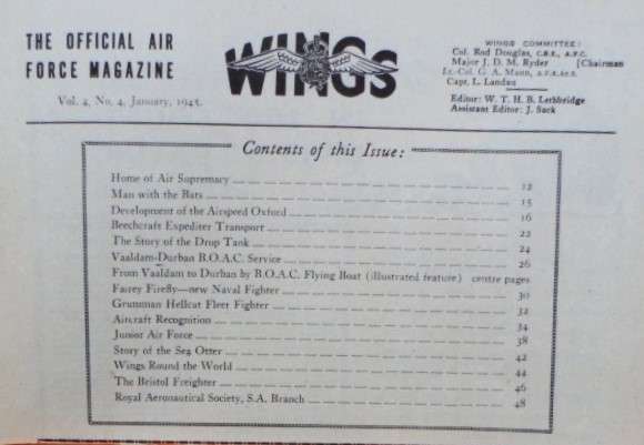Wings. Air Force Magazine. Vol 4 no 4.  Jan 1945. WW2.
