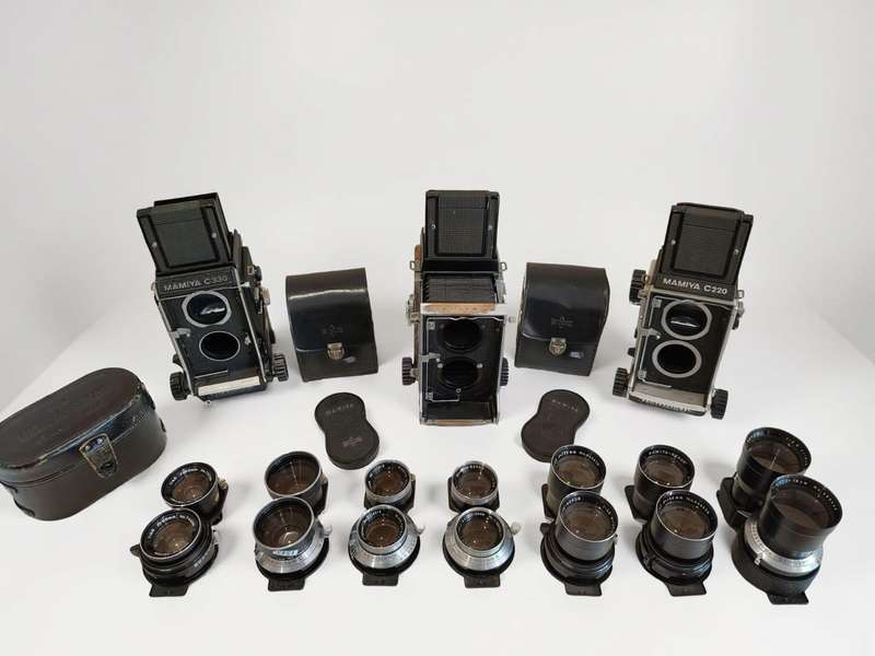 Mamiya C-Series TLR Set  C330, C220, C3 + 7 Sekor Lens Pairs  Medium Format Film Photography Kit