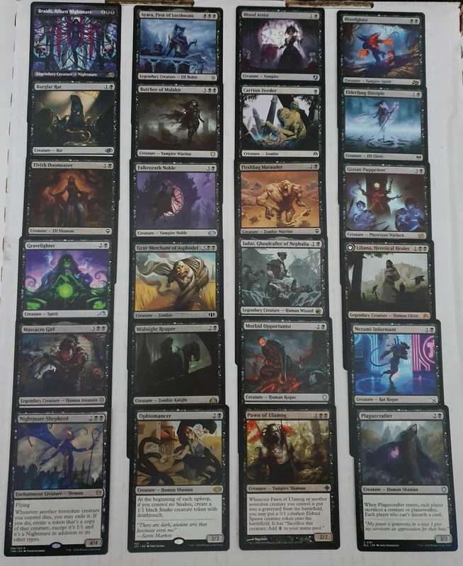 MTG - Magic The Gathering Commander - Custom Braids Aristocrats Mono Black EDH Deck