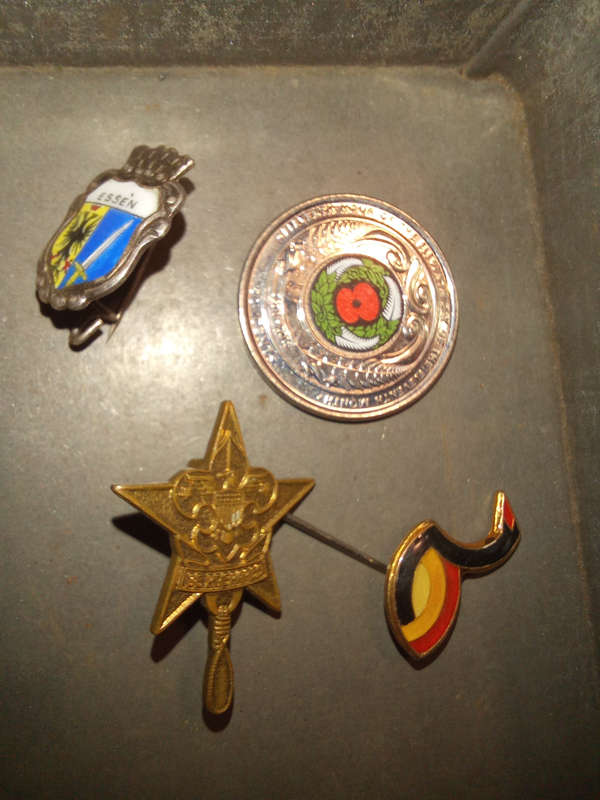 Antique tins and pins
