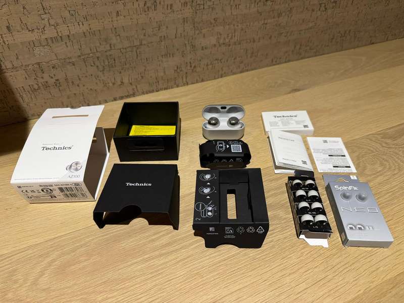 Open Box Technics AZ-100 Wireless Earbuds + Upgraded Spinfit eartips