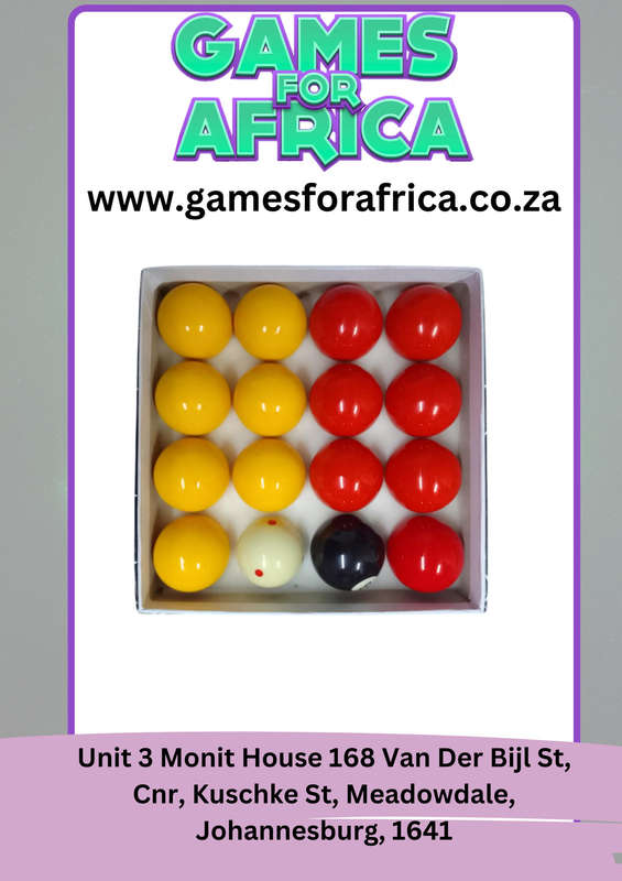 Doted White Pool Ball Set Red and Yellow