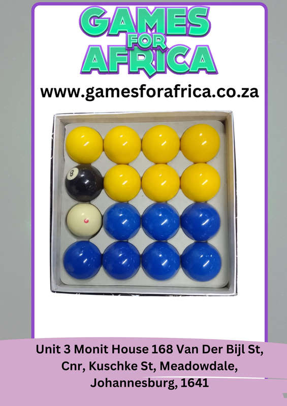 Dotted White Pool Ball Set Blue and Yellow