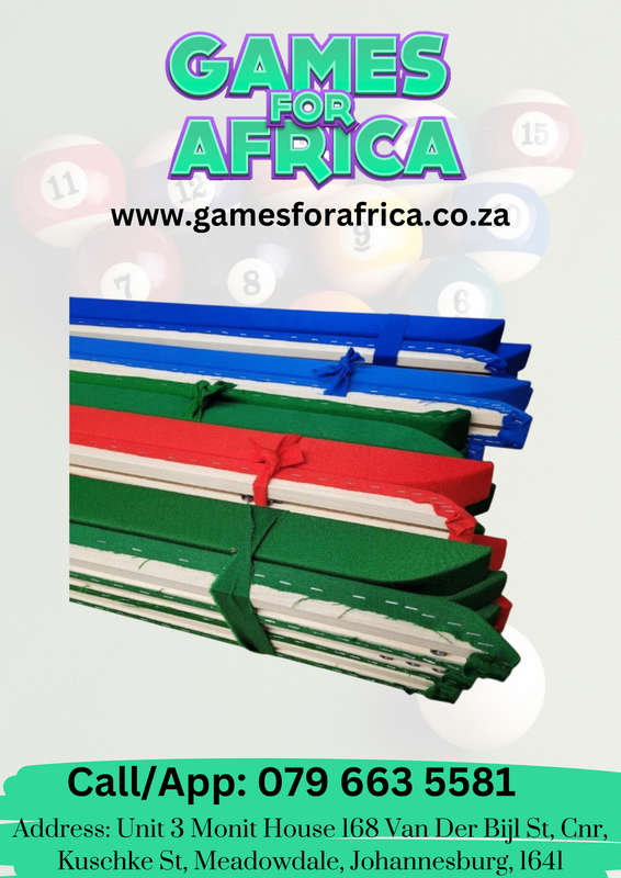 Pool Table Cushion Set Covered Cloth (Set 6 )