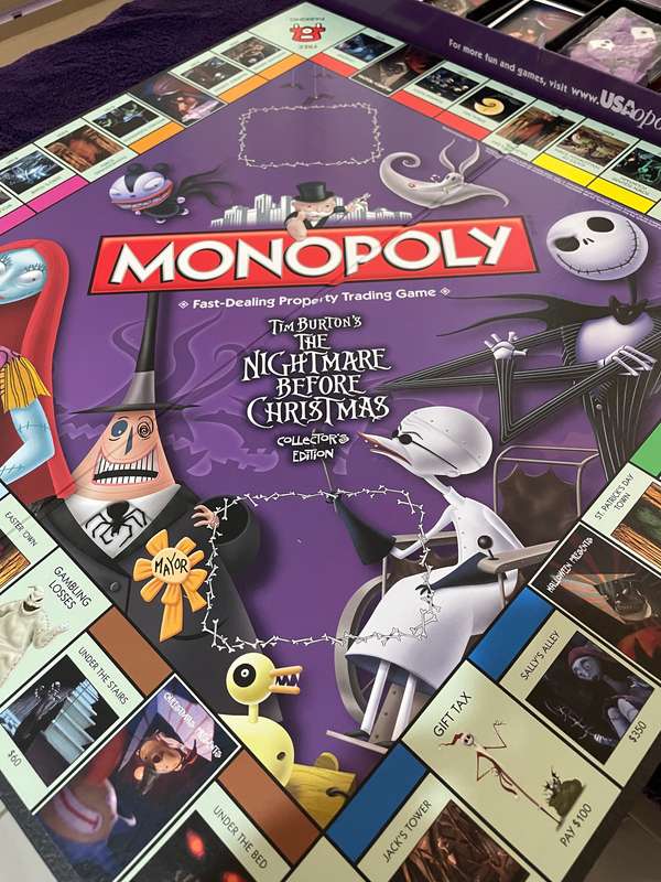 The Nightmare Before Christmas Monopoly Board Game - Collector's Edition