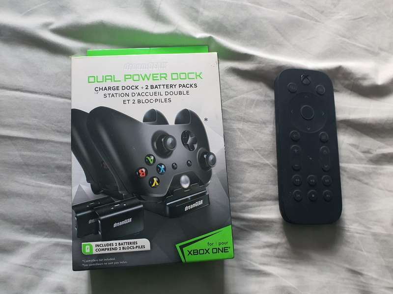 XBox One S 500GiB with Media Remote and Charging Dock and Battery Pack