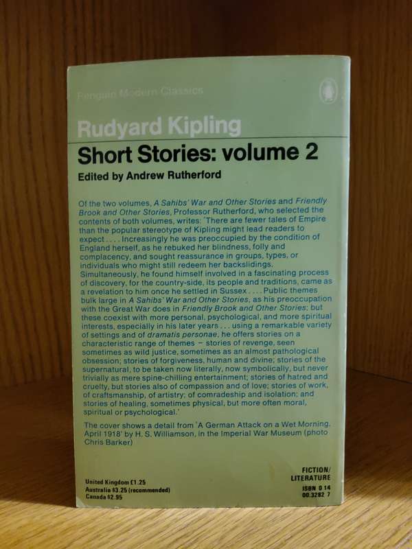 Short Stories Volume 2 Friendly Brook and Other Stories by Rudyard Kipling