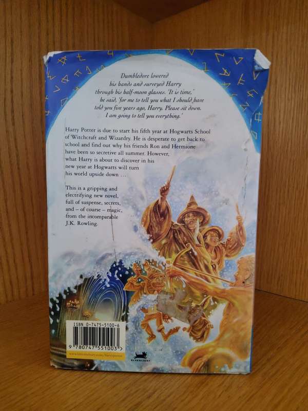 Harry Potter and the Order of the Phoenix First (1st) Edition Hardcover by J K Rowling
