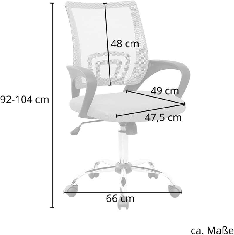 Office Chair Ergonomic Computer Chair Home Armchair Task Study Typist Chair-Grey Black
