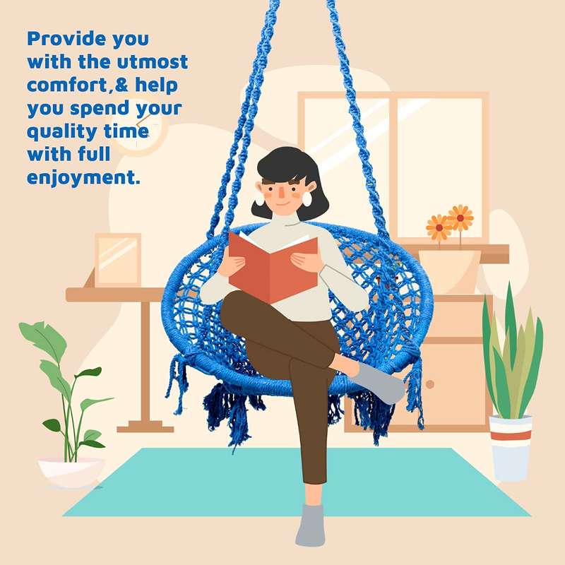 Handmade Rope Knitted Macrame Hanging Swing Chair