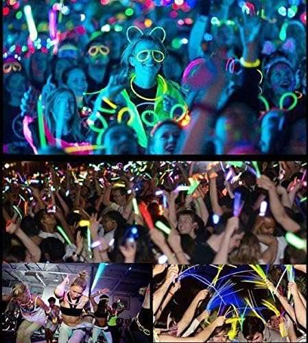 100 Pieces Premium Glow Sticks Bracelets Neon Light