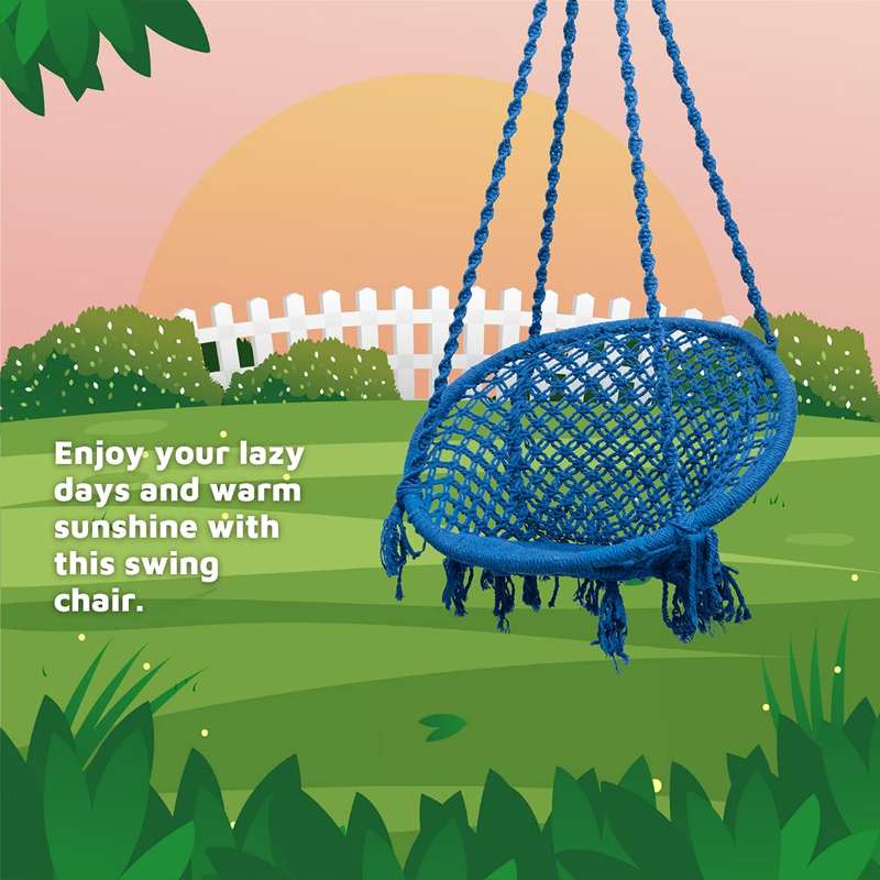 Handmade Rope Knitted Macrame Hanging Swing Chair
