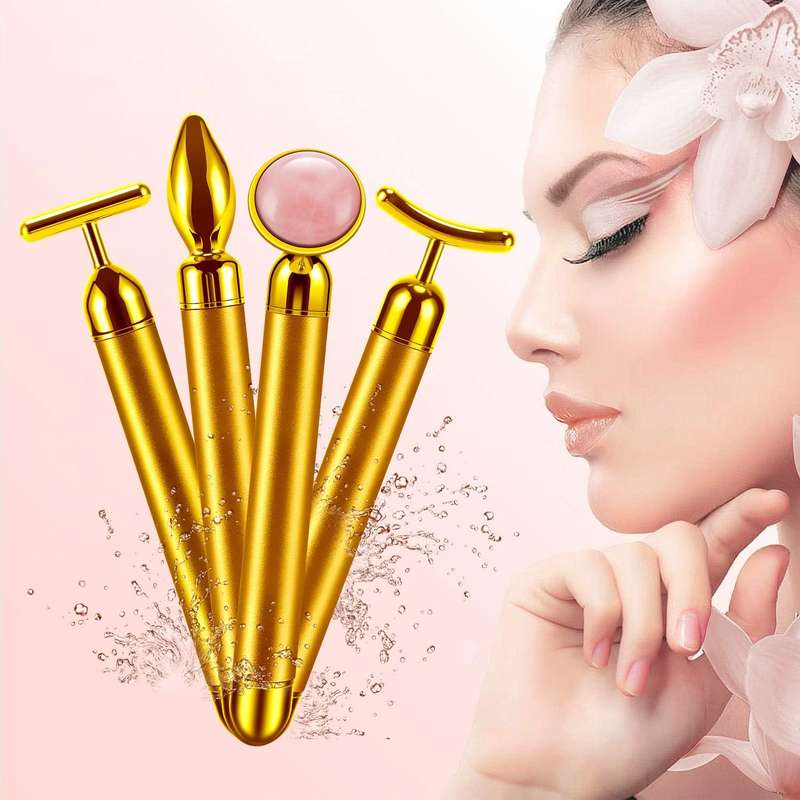 4 In 1 Face Massager Roller 24k Golden Face Roller, Arm Eye Nose Massager